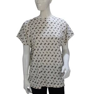 Fun Fashions Floral Print Short Sleeve Top Relaxed Fit